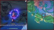 The sixth location of Rinzou's treasure on the map (Image via Genshin Impact)